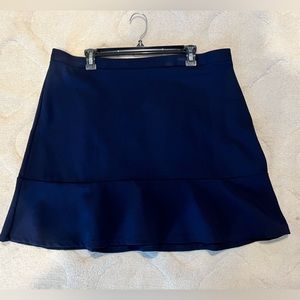 Ann Taylor Loft navy pencil skirt with ruffle hem